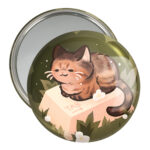 آینه جیبی خندالو مدل گربه حیوانات بامزه  کد 21055
